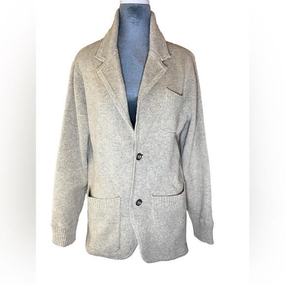 Perry Ellis, Merino Wool Blend Sweater/Cardigan, Cream, Button Closure, Medium - Picture 1 of 7